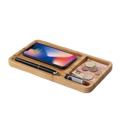 China Custom Portable Tablet PC Free Sample WA2 10 W Charger Tray Wireless Charger Wood With Bamboo for sale