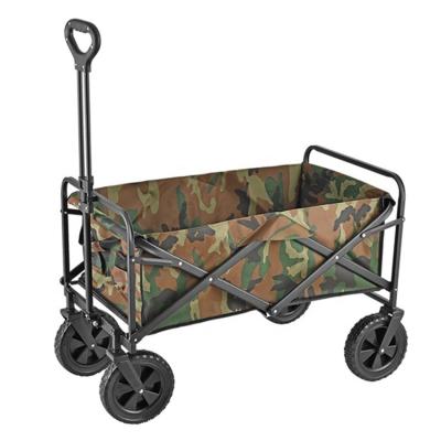 China Camouflage Push Cart Outdoor Camping Foldable Platform Hand Truck Cart for Easy Storage and 360 Degree Swivel Wheels for sale