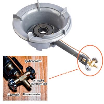 China Hotel commercial portable cast iron lpg gas cooker door wok high pressure burner for sale