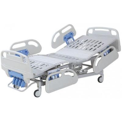 China 5 Function Manual Hospital Bed Four Central Controlled Silent Wheels for sale