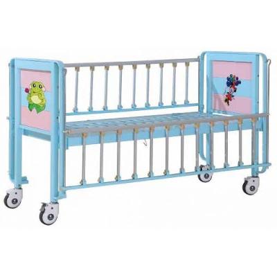 China Flat Pediatric Children Hospital Bed Four Wheels With Cross Brakes for sale