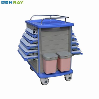 China 850 X 520 X 950mm ABS Medicine Trolley With Four Aluminum Columns for sale