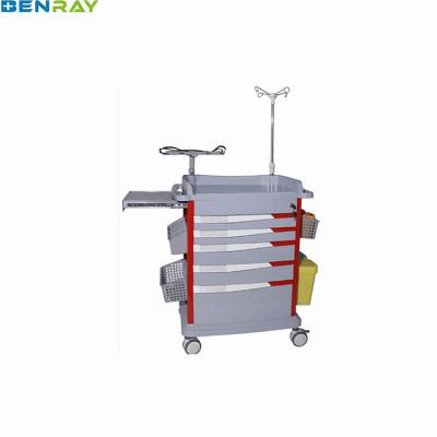 China Corrosion Proof ABS Hospital Medical Emergency Cart Trolley for sale