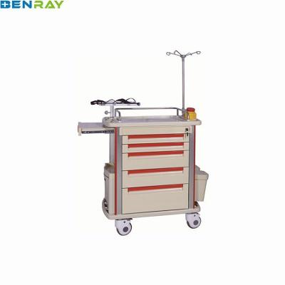 China ABS Hospital Emergency Trolley With Four Aluminum Columns for sale