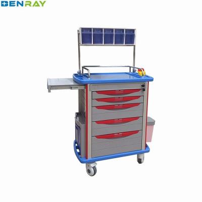 China 850 X 520 X 950mm ABS Anesthesia Trolley Instrument With Four Aluminum Columns for sale