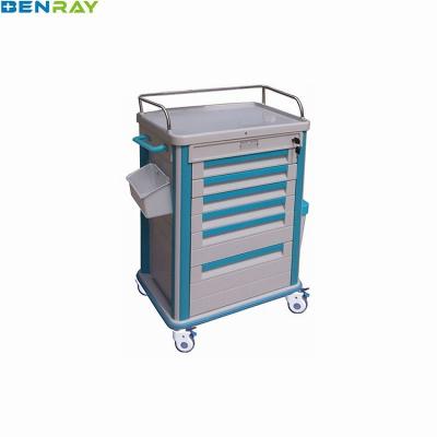 China 630 X 470 X 920mm ABS Medicine Trolley Emergency Medicine Crash Cart for sale