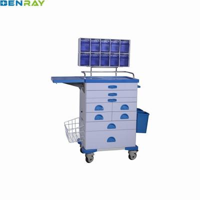 China 610 X 410 X 970mm Steel Anesthesia Trolley Stainless Steel Top Rails for sale