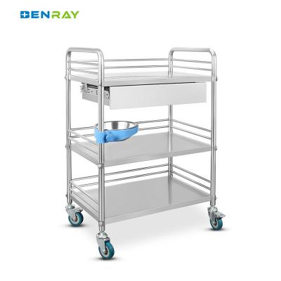 China 3 Layer Hospital Stainless Steel  Medical Instrument Trolley for sale