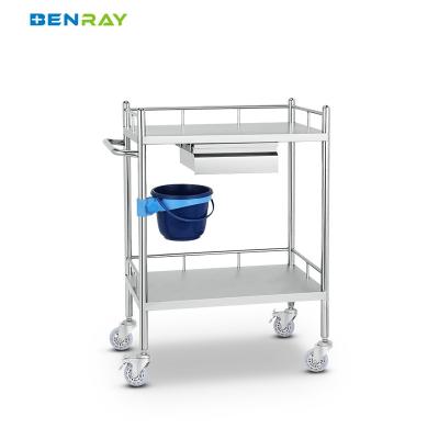 China 2 Layer Hospital Stainless Steel  Medical Instrument Trolley for sale