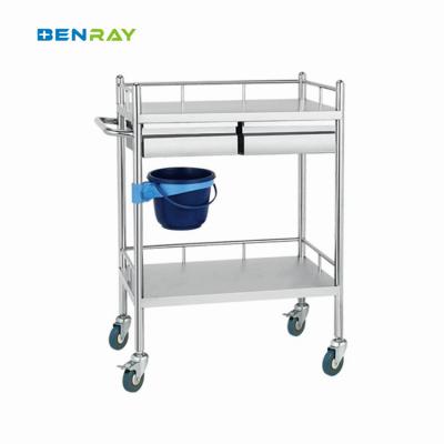 China 2 Layer Hospital Stainless Steel  Medical Instrument Trolley for sale