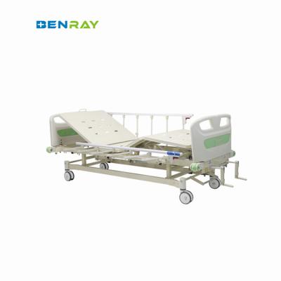 China Two Manual Crank System Medical Hospital Bed With Protection Bumper for sale