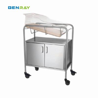 China Manual Children Hospital Bed Medical Home Use Children Kids Baby Basin Cart for sale