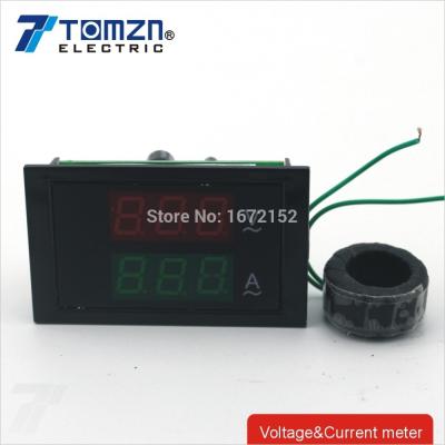 China Dual Voltage and Current AC 200-450V 0-99.9A D85 Meter Panel Voltmeter Ammeter Range LED Display for sale