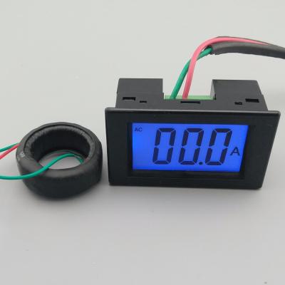 China Black LCD Display Amp Meter Ammeter AC Range 0-100.0A Panel Monitor Blue Back Light 80-300V Inputer D85 for sale