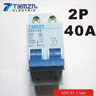 China 2P 40A 400V~ 50HZ/60HZ Circuit Breaker AC MCB Safety Breaker C 6KA for sale