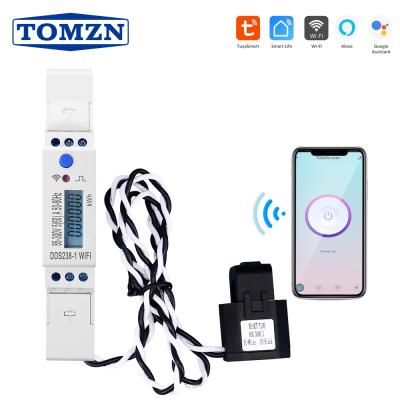 China 18mm Tuya Single Phase 60A Din Rail WIFI Smart Energy Meter Timer Power Monitor KWH Meter 110V 220V DDS238-2WIFI for sale