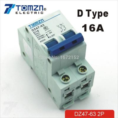 China 240V/415V 50HZ/60HZ Safety Circuit Breaker MCB Safety 2P 16A D Breaker Type 3KA for sale