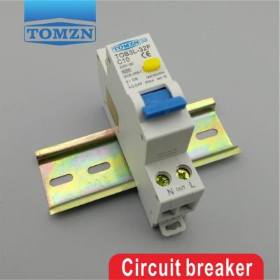 China TOB3L-32F 18MM RCBO 10A 1P+N 6KA Residual Current Circuit Breaker With Over Current And Leakage Protection 6KA for sale