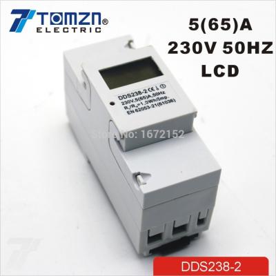 China 5(65) ONE 230V 50HZ DDS238-2 Single Phase KWH Watt Hour Din Rail Energy Meter LCD Display DDS238-2 for sale