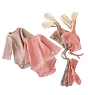 China Wholesale Designer Baby Girl Ears 3 Pieces Soft Cozy Newborn Baby Pink Top+sock+hat Baby Bunny Clothes Big Clothes Bing Bunny Clothes for sale