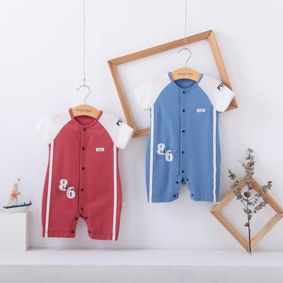 China Soft Comfortable Baby Summer Short Suits Boys Gentleman One-Piece Outfit Romper Leisure Outfit for sale