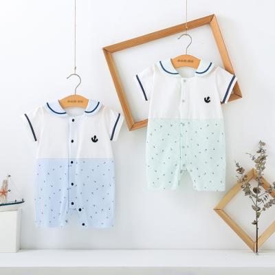 China Summer Soft Comfortable Overalls Baby Boy Romper Short Sleeves Outfits Infant Casual Party Clothes for sale