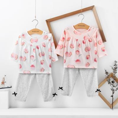 China Anti-Shrink Newborn Baby Clothes Summer Set Spring Long Sleeve Romper Flower 2Pcs Outfits Newborn Infant Clothing for sale