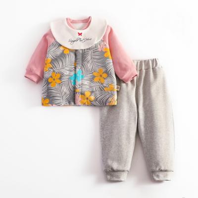 China Autumn Cute Casual Clothes Hot Selling Breathable Single Button Organic Cotton Sweat Baby Suit for sale