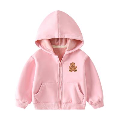 China Baby Boy Anti-Shrink Bear Print Casual Sweatshirt Fashion Baby Cartoon Clothes Kids Hoodie Infant Zippered Toddler Girl Hoodie for sale