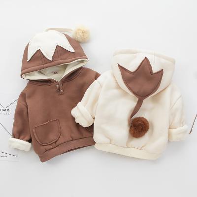 China Autumn Winter Children Cartoon Thick Hoodie Baby Boy Girls Cotton Fleece Pullover Sweatshirt Cute Kids Clothes Anti-Shrink for sale