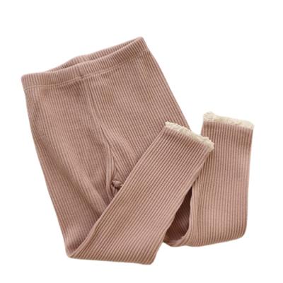 China Solid Color Fade Proof 4pc/lot Striped Newborn Baby Pants Cotton Baby Gril Pants Infant Ribbed Leggings Baby Clothes Infant Leggings for sale