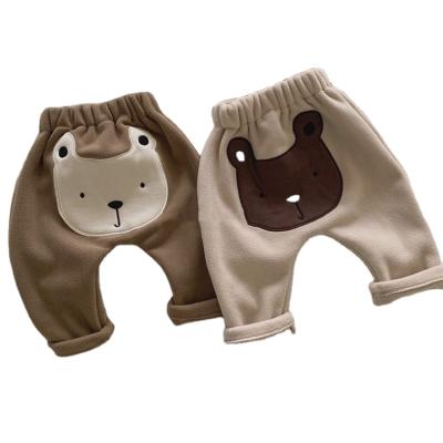 China Color Fade Proof Big Teddy Bear Back Pants Baby Pants PP Cotton for sale