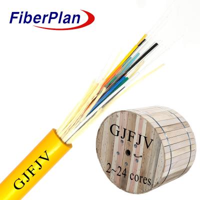 China Cables de fibra óptica para interiores 24 núcleos de cinta para interiores Cables de fibra óptica para interiores de amortiguador estrecho en venta