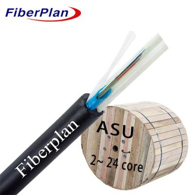 China Buiten Single Sheath Buiten Aerial Fiber Optic Cable mini adss ASU 2-12 Cores Te koop