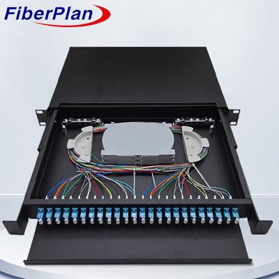 China FTTH Glasfaser-Terminalbox 24 Port ODF 19 Zoll Glasfaser-Verteilrahmen zu verkaufen