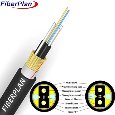 China Kevlar Parellel FRP Strengthen Duct 1 2 4 Core Fiber Optic Cable for sale