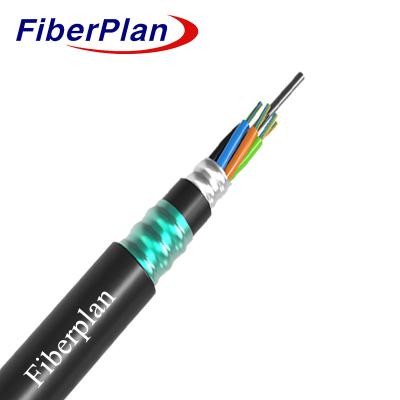 China Fiberplan GYTA53 Dubbel gepantserde ondergrondse glasvezelkabel 1-144 Kernen Te koop