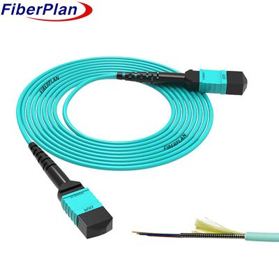 China MTP MPO MTP Cable de fibra óptica PVC LSZH OM3 MPO MTP Fibra óptica con baja pérdida de inserción en venta