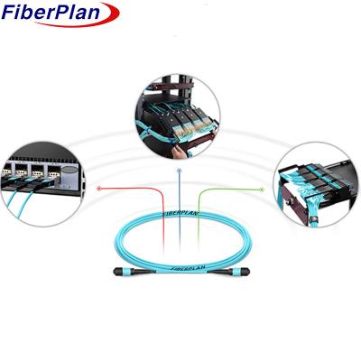 China Mtp Mpo Fiber Cable PVC LSZH OM3 MPO MTP Fiber Optic Loopback With Low Insertion Loss Om3 Fiber Cable for sale