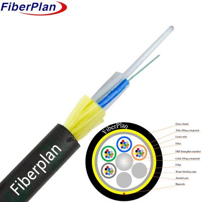 China Double Sheath Kevlar Yarn Reinforced Adss Fiber Optic Cable Manufacturer Fiber Optic Cable For Outdoor Use for sale