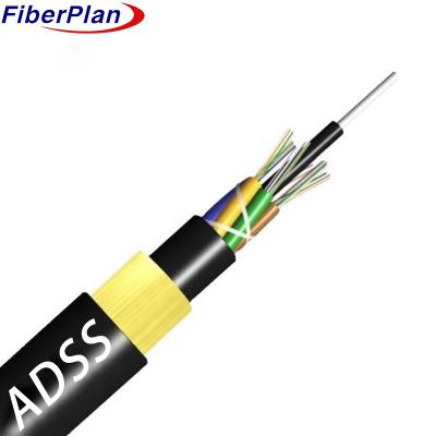 China Double Sheath Kevlar Yarn Reinforced Adss Cable Fiber Optic Cable Outdoor for sale