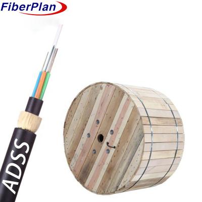 China Customized FTTx Outdoor Double Sheath Kevlar Yarn Reinforced ADSS Fiber Optic Cable for sale