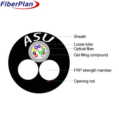 China Waterproof Mini ADSS ASU Cable 6-12 Core Single Mode Multi Mode Aerial Fiber Optic Cable for sale