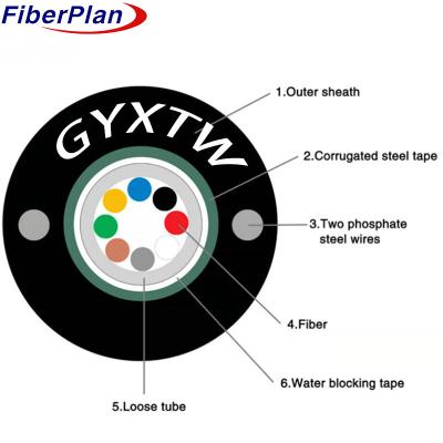 China Fiber Protection GYXTW G652D Duct Fiber Optic Cable For Communication Applications for sale