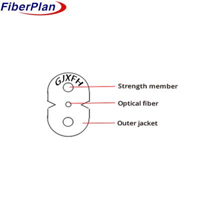 China GJXH/GJFXH Fiber G652.D Single Core FTTH Drop Cable With Messenger 40-75 Temperature Range for sale