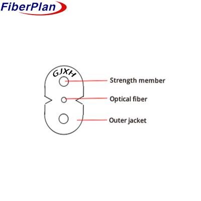 Китай Super Fiber GJXH/GJFXH G652.D Single Core FTTH Drop Cable с мессенджером идеально подходит для FTTH продается