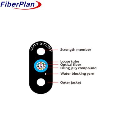 China Super Cost Effective Fiber GJYFXTCBY G652.D Single Core FTTH Drop Cable With Messenger for sale