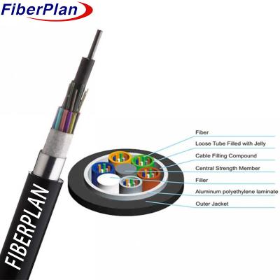 China Cable blindado de fibra óptica de cinta de aluminio negro para instalación en el incinerador en venta