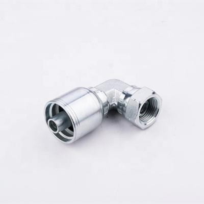 China Carbon Steel NPT Male Hose Swivel 90 Degree Compact Hydraulic One Piece Hose Fittings for sale