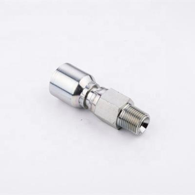 China Carbon Steel NPT Swivel Crimp Male Style Hydraulic One Piece Hose Fittings for sale